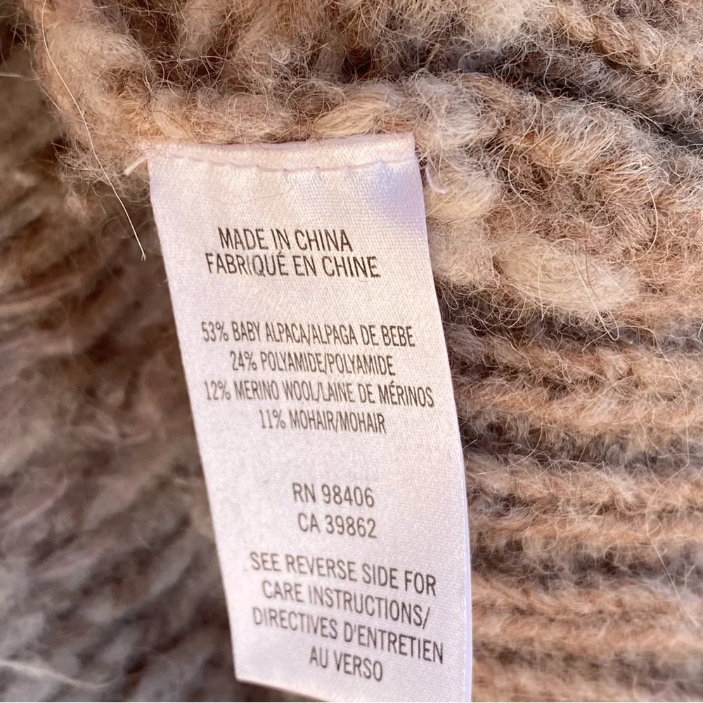 Theory Fair Isle Mock Wool Sweater Baby Alpaca Size P Petite 0 - Picture 6 of 7